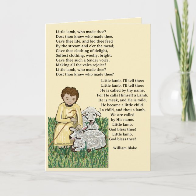 Little lamb who made thee card (Front)