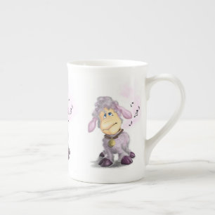 Little Lamb with Bell - Add Your Text / Name Bone China Mug