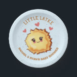 Little Latke Hanukkah Baby Shower  Paper Plate<br><div class="desc">Hanukkah Baby Shower for the new parents to be. Features a cute latke baby. Great for a girl or boy baby to be! All wording can be changed. To make more changes go to Personalize this template. On the bottom you’ll see “Want to customize this design even further? Click on...</div>