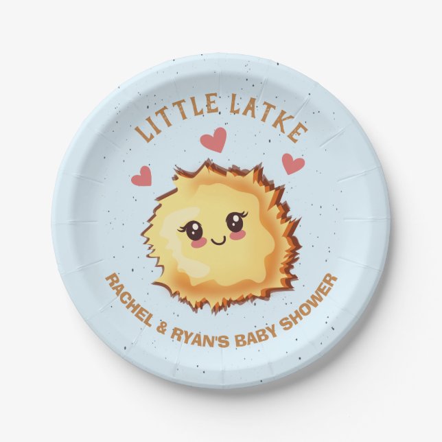 Little Latke Hanukkah Baby Shower  Paper Plate (Front)
