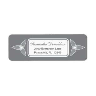 Little Leaf Basic Return Address Label - Grey