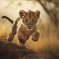 Little Leaping Lion Cub Jigsaw Puzzle