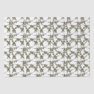 Little Leaves Garden Weeds Circle Wreaths Pattern Tissue Paper
