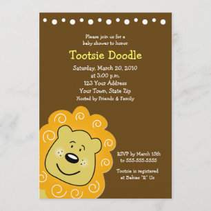 Little Leo Lion Baby Shower Invitation 5 x 7