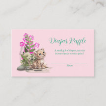 Little Leopard Baby Shower Diaper Raffle Tickets