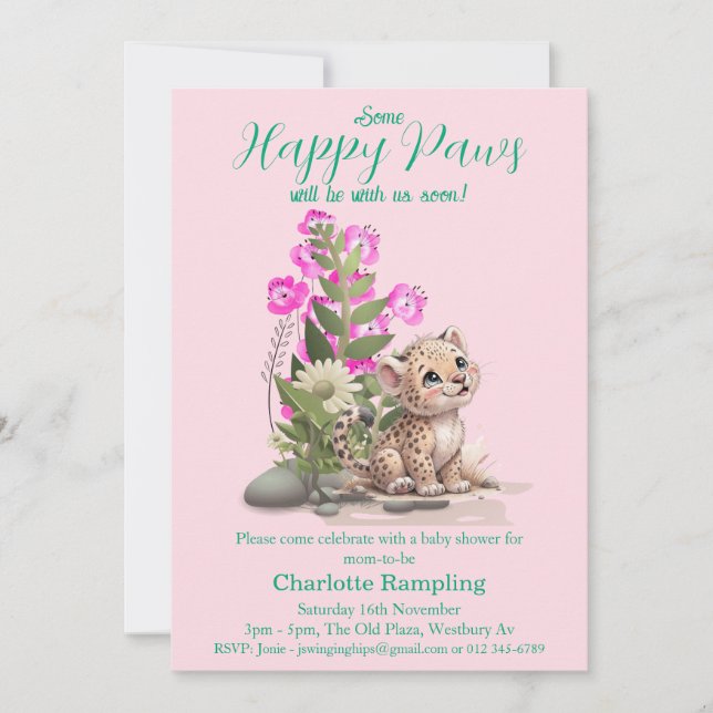 Little Leopard Baby Shower Invitation (Front)