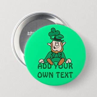 Little Leprechaun - Add Your Own Text 3 Inch Round Button