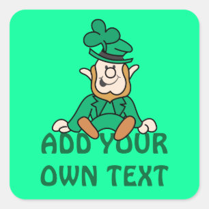 Little Leprechaun - Add Your Own Text Square Sticker