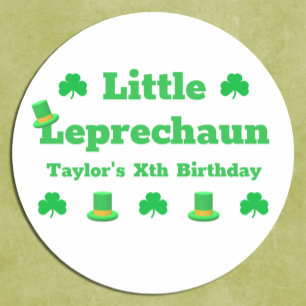 Little Leprechaun Birthday Classic Round Sticker