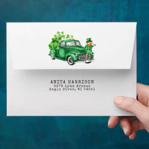 Little Leprechaun Truck Personalized Envelope