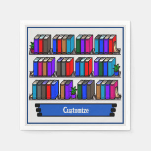 Little Library Book Club White Napkin