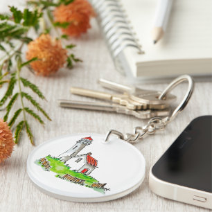 Little Lighthouse Watercolour Keychain