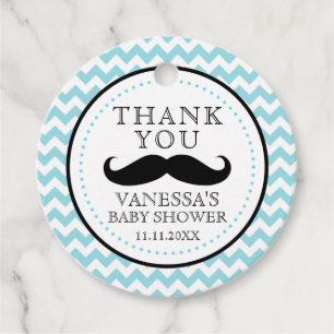 Little Lil' Man Moustache Boy Baby Shower Gift Favour Tags