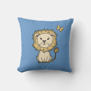 Little Lion and Butterfly Kids Pillow