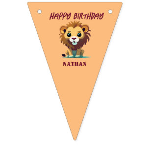 Little Lion personalized Birthday Bunting Flags