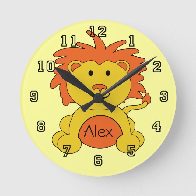 "Little Lion" Personalized Wall Clock (Front)