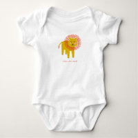 Little Lions Cute Baby Bodysuit with Custom Text