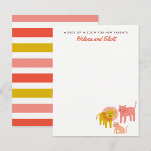 Little Lions Desert Chaud Baby shower Cartes de co