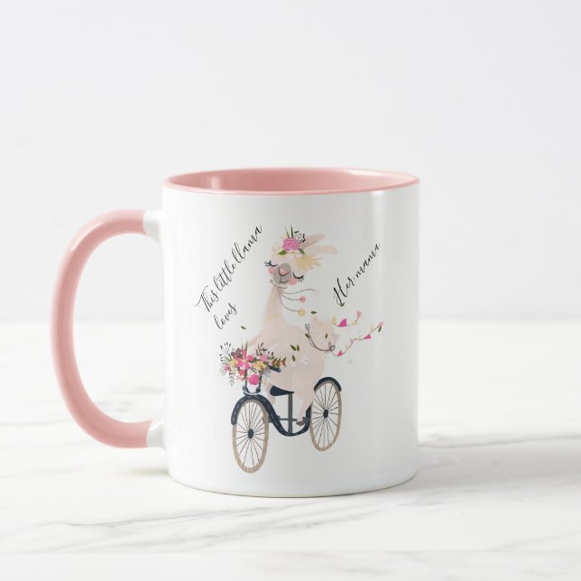 Little Llama Loves Mama, Personalized Mug, Mug (Left)