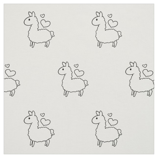 Little Llama Silhouette Fabric (Swatch)