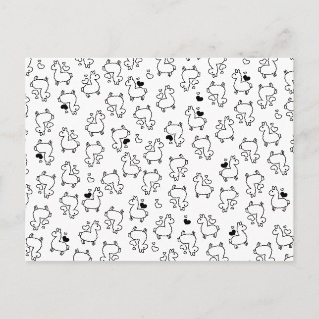 Little Llama Silhouette Madness Postcard (Front)