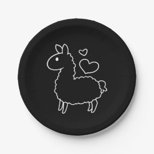 Little Llama Silhouette Paper Plate