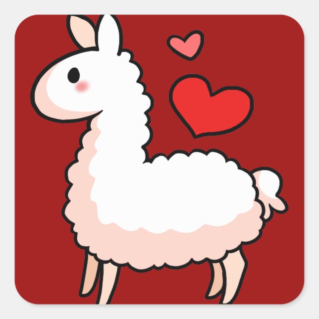 Little Llama Square Sticker (Front)