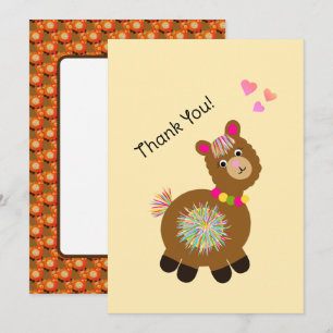 Little Llama Thank You Card