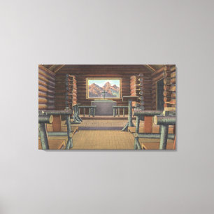 Little Log Church at Snake River View Canvas Print