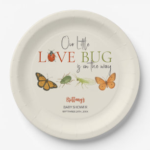 Little Love Bug Baby Shower Butterfly Paper Plate