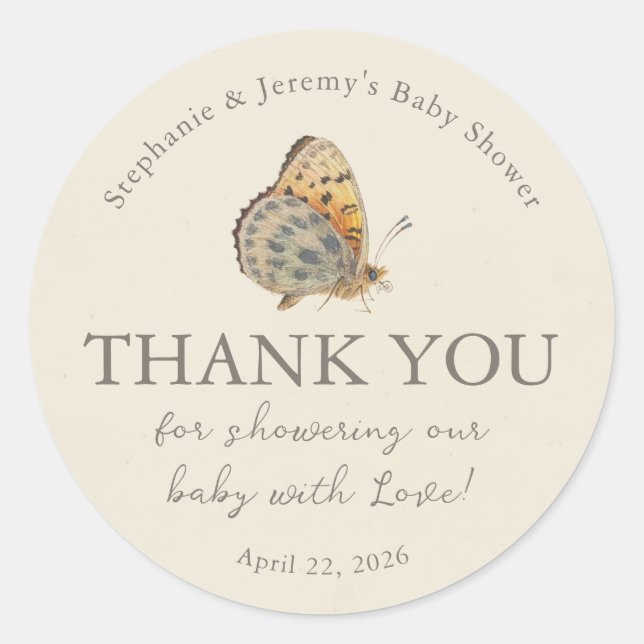 Little Love Bug Baby Shower Classic Round Sticker (Front)