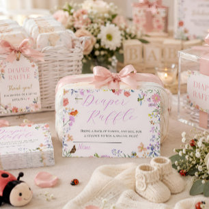 Little Love Bug Baby Shower Diaper Raffle Enclosure Card