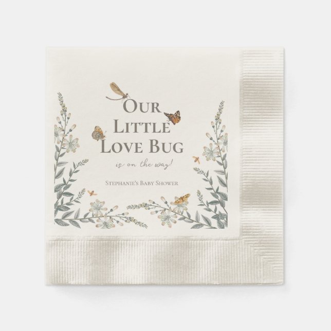 Little Love Bug Baby Shower Gender Neutral Napkin (Front)