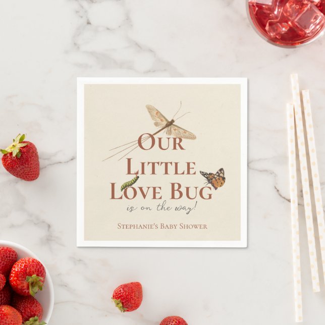 Little Love Bug Baby Shower Gender Neutral Napkin (Insitu)