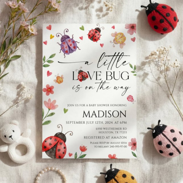 Little Love Bug Baby Shower Invitation (Creator Uploaded)