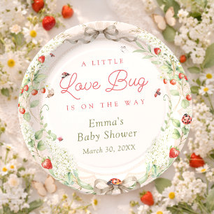 Little Love Bug Baby Shower Paper Plate