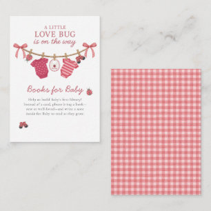 Little Love Bug Clothesline Books for Baby Shower Enclosure Card