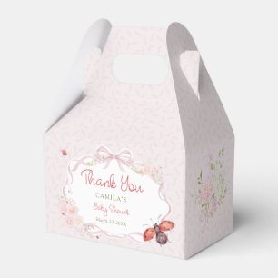 Little Love Bug Floral Girl Baby Shower Favor Box
