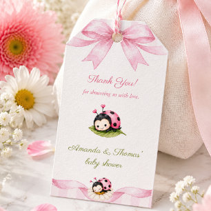 Little Love Bug Girl Baby Shower Gift Tags