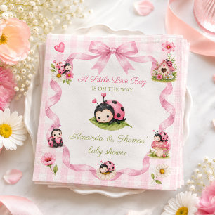 Little Love Bug Girl Baby Shower Napkin