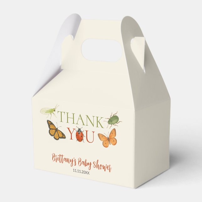 Little Love Bug Insects Baby Shower  Favor Box (Front Side)
