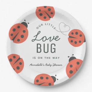 Little Love Bug Ladybug Baby Shower Paper Plate