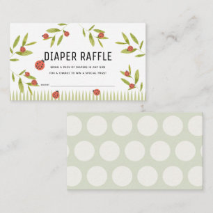 Little Love Bug Ladybug Diaper Raffle Ticket Enclosure Card