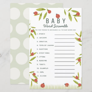 Little Love Bug Ladybug Green Baby Word Scramble