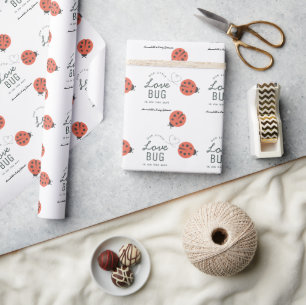 Little Love Bug Ladybug Red Baby Shower Wrapping Paper