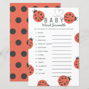 Little Love Bug Ladybug Red Baby Word Scramble