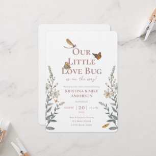 Little Love Bug QR Code Baby shower Invitation