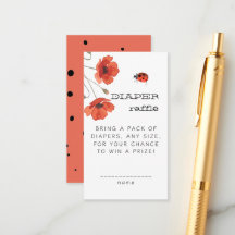 Little Love Bug Red Poppies Ladybug Diaper Raffle