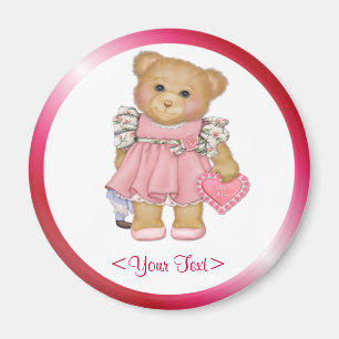 Little Love Teddy- Customize text Magnet