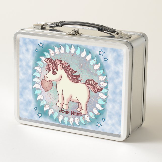 Little Love Unicorn Metal Lunch Box (Front)